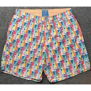 VTG Michaels USA Sailboat Swim Trunks Mens XL Colorful Nautical Lined Beachwear